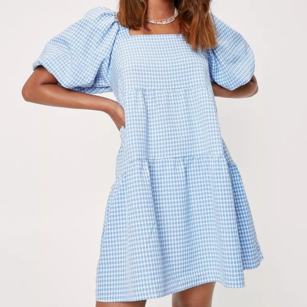 Nasty Gal Blue Smock Dress
